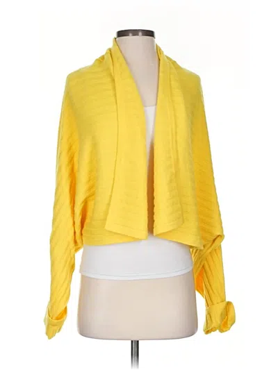 Pre-owned St John Cashmere Cardigan Sweater In Yellow