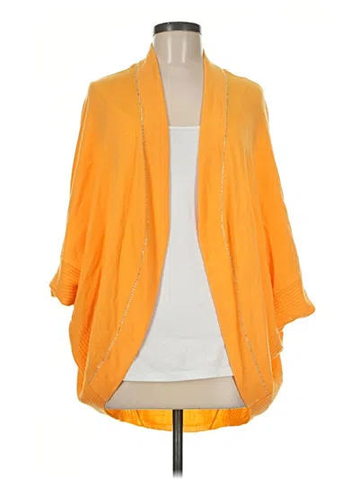 Pre-owned St John Cashmere Cardigan Sweater In Yellow