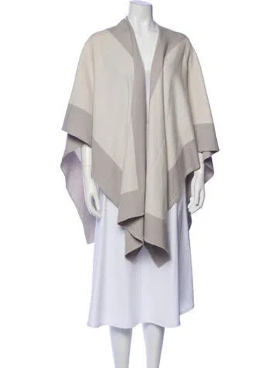 Pre-owned St John Cashmere Colorblock Pattern Shawl In Neutral