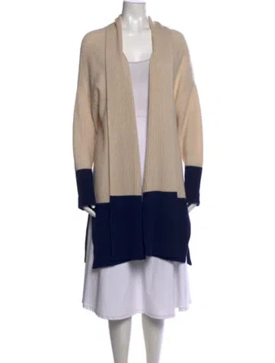 Pre-owned St John Cashmere Colorblock Pattern Sweater In Neutrals