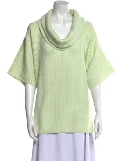 Pre-owned St John Cashmere Cowl Neck Sweater In Green