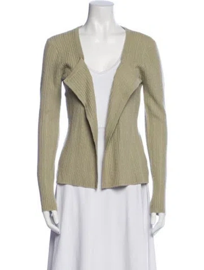 Pre-owned St John Cashmere Cowl Neck Sweater In Green