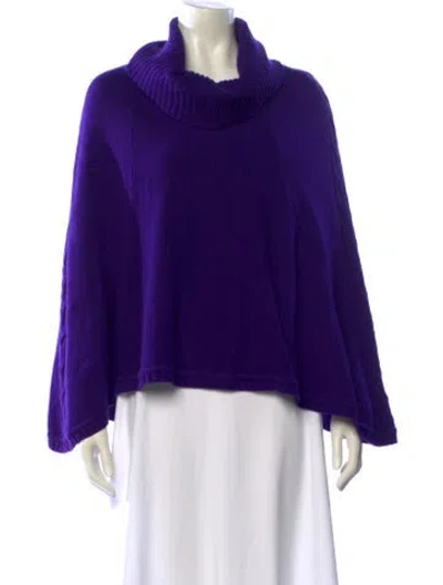 Pre-owned St John Cashmere Cowl Neck Sweater In Purple