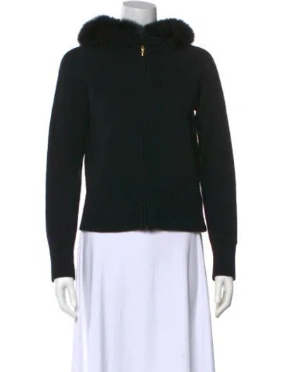 Pre-owned St John Cashmere Crew Neck Sweater In Black