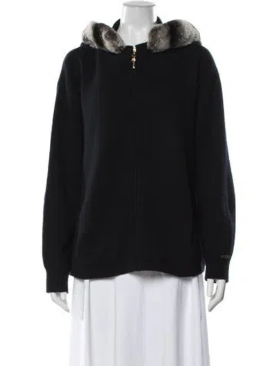 Pre-owned St John Cashmere Crew Neck Sweater In Black