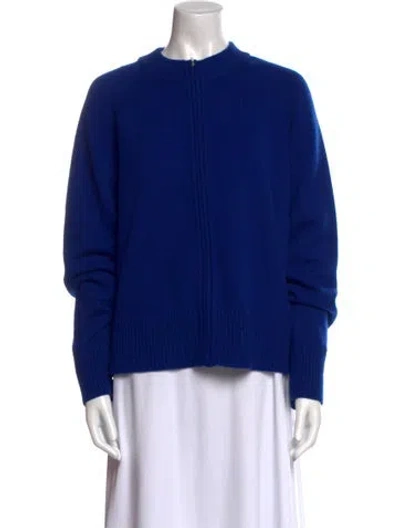 Pre-owned St John Cashmere Crew Neck Sweater In Blue