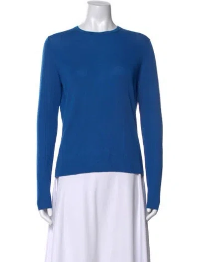 Pre-owned St John Cashmere Crew Neck Sweater In Blue