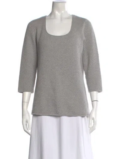 Pre-owned St John Cashmere Crew Neck Sweater In Gray
