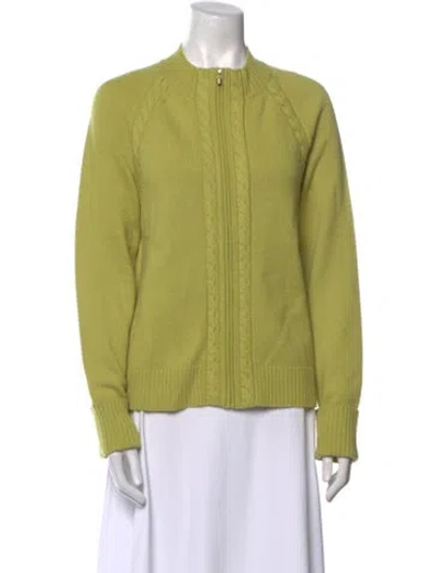 Pre-owned St John Cashmere Crew Neck Sweater In Green