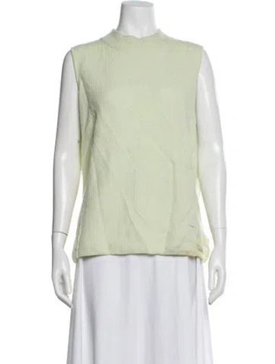 Pre-owned St John Cashmere Crew Neck Sweater In Green