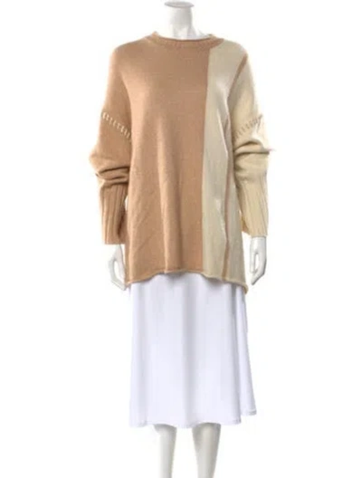 Pre-owned St John Cashmere Crew Neck Sweater In Neutral