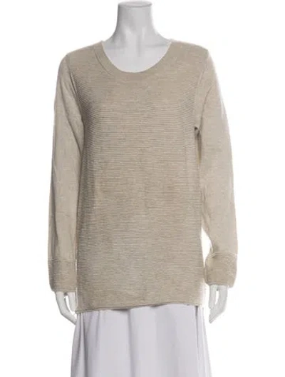 Pre-owned St John Cashmere Crew Neck Sweater In Neutral