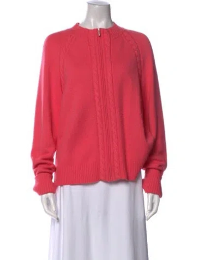 Pre-owned St John Cashmere Crew Neck Sweater In Pink
