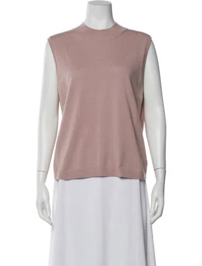 Pre-owned St John Cashmere Crew Neck Sweater In Pink