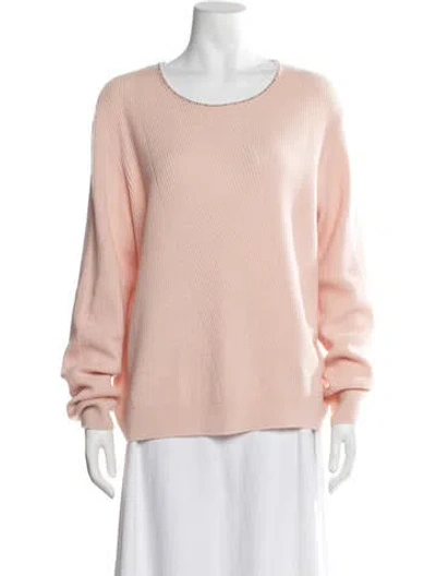 Pre-owned St John Cashmere Crew Neck Sweater In Pink