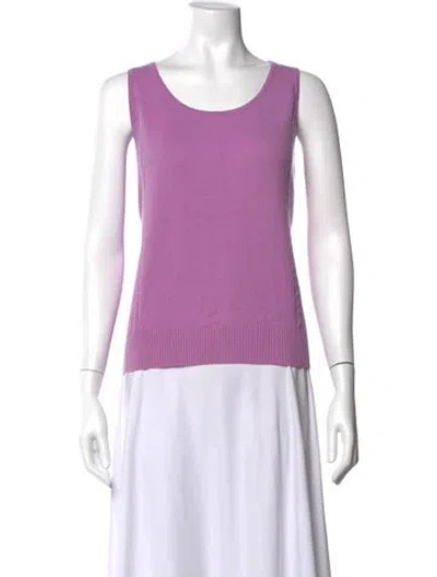 Pre-owned St John Cashmere Crew Neck Sweater In Purple