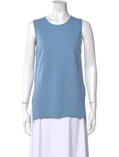 Pre-owned St John Cashmere Crew Neck Top In Blue