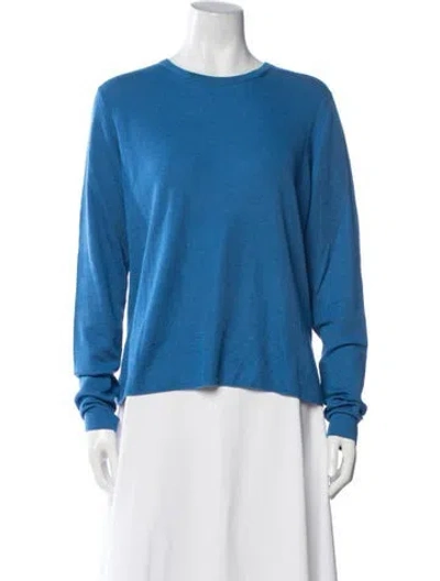 Pre-owned St John Cashmere Crew Neck Top In Blue
