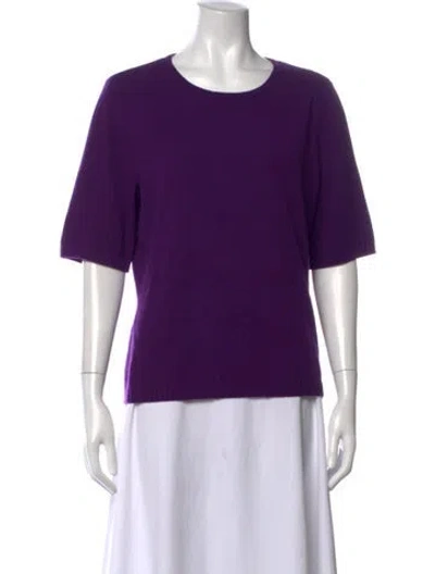 Pre-owned St John Cashmere Crew Neck Top In Purple