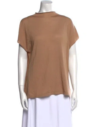Pre-owned St John Cashmere Crew Neck T-shirt W/ Tags In Brown