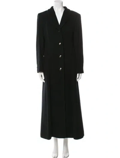 Pre-owned St John Cashmere Faux Fur Coat In Black