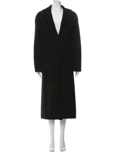 Pre-owned St John Cashmere Faux Fur Coat In Black