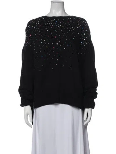 Pre-owned St John Cashmere Graphic Print Sweater In Black