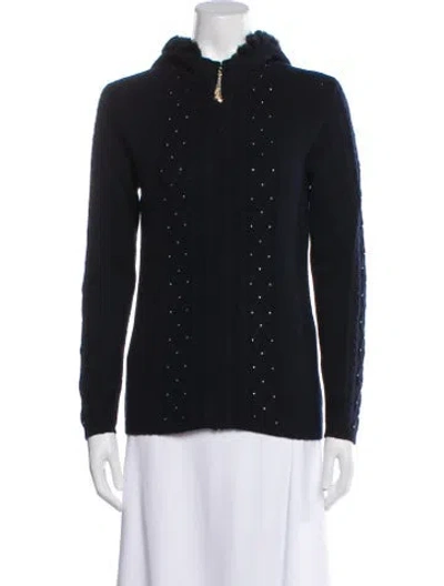 Pre-owned St John Cashmere Jacket In Blue