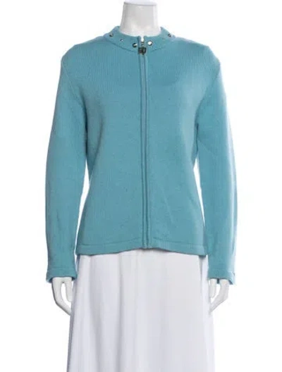 Pre-owned St John Cashmere Jacket In Blue