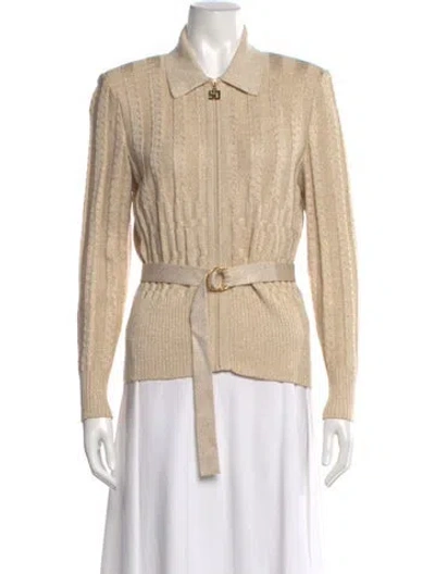 Pre-owned St John Cashmere Jacket In Gold