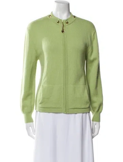 Pre-owned St John Cashmere Jacket In Green