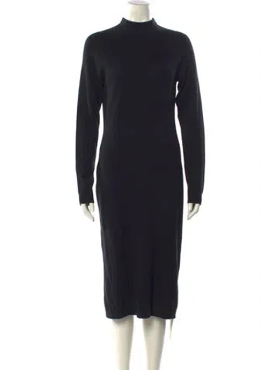 Pre-owned St John Cashmere Midi Length Dress In Black