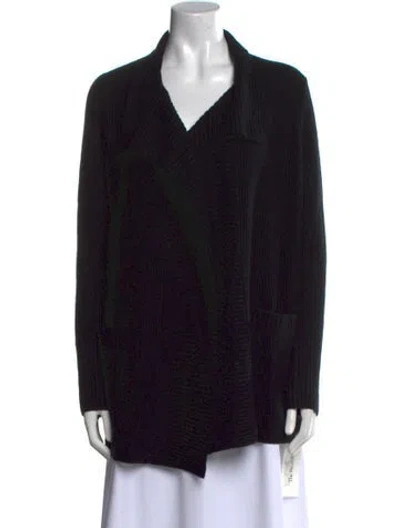 Pre-owned St John Cashmere Mock Neck Sweater In Black