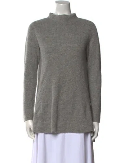 Pre-owned St John Cashmere Mock Neck Sweater In Gray