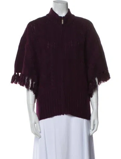 Pre-owned St John Cashmere Mock Neck Sweater In Multi