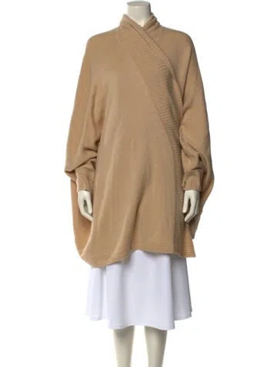 Pre-owned St John Cashmere Mock Neck Sweater In Neutral