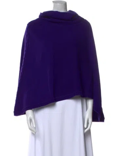 Pre-owned St John Cashmere Mock Neck Sweater In Purple