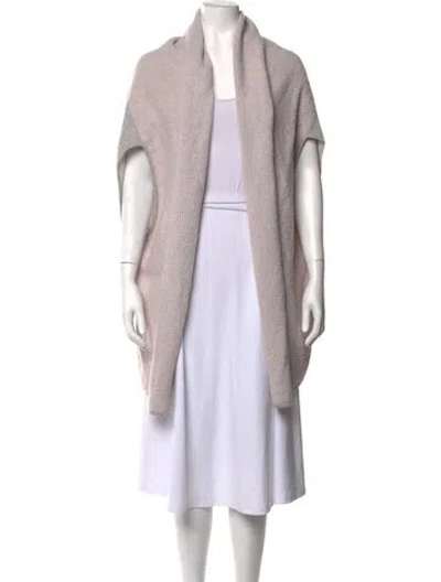 Pre-owned St John Cashmere Open Front Sweater In Grey