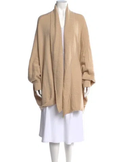 Pre-owned St John Cashmere Open Front Sweater In Neutral