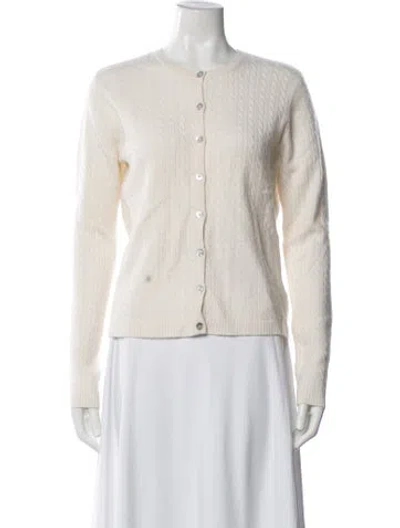 Pre-owned St John Cashmere Open Front Sweater In Neutral