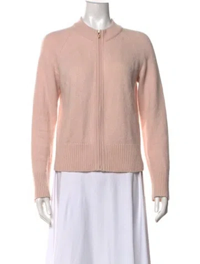 Pre-owned St John Cashmere Open Front Sweater In Pink