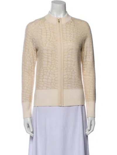 Pre-owned St John Cashmere Printed Sweater In Neutral