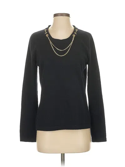 Pre-owned St John Cashmere Pullover Sweater In Black