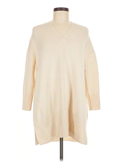 Pre-owned St John Cashmere Pullover Sweater In White