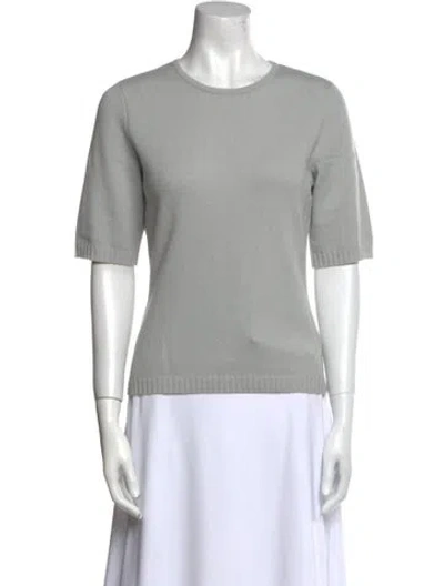 Pre-owned St John Cashmere Scoop Neck Sweater In Gray