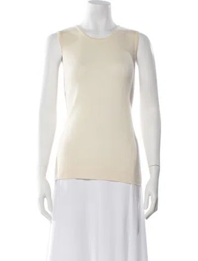 Pre-owned St John Cashmere Scoop Neck Sweater In Neutral