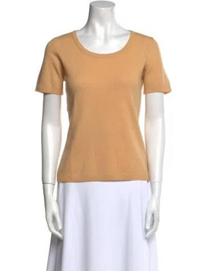 Pre-owned St John Cashmere Scoop Neck Sweater In Neutral