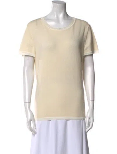 Pre-owned St John Cashmere Scoop Neck Sweater In Neutral
