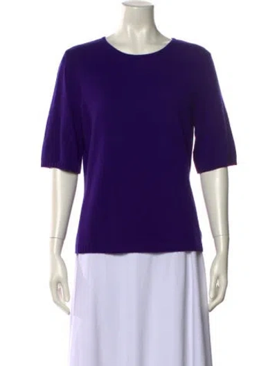 Pre-owned St John Cashmere Scoop Neck Sweater In Purple
