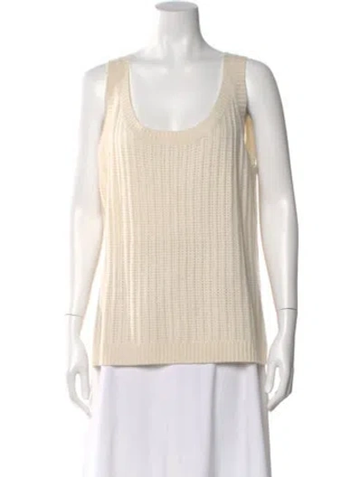 Pre-owned St John Cashmere Scoop Neck Sweater W/ Tags In Neutral
